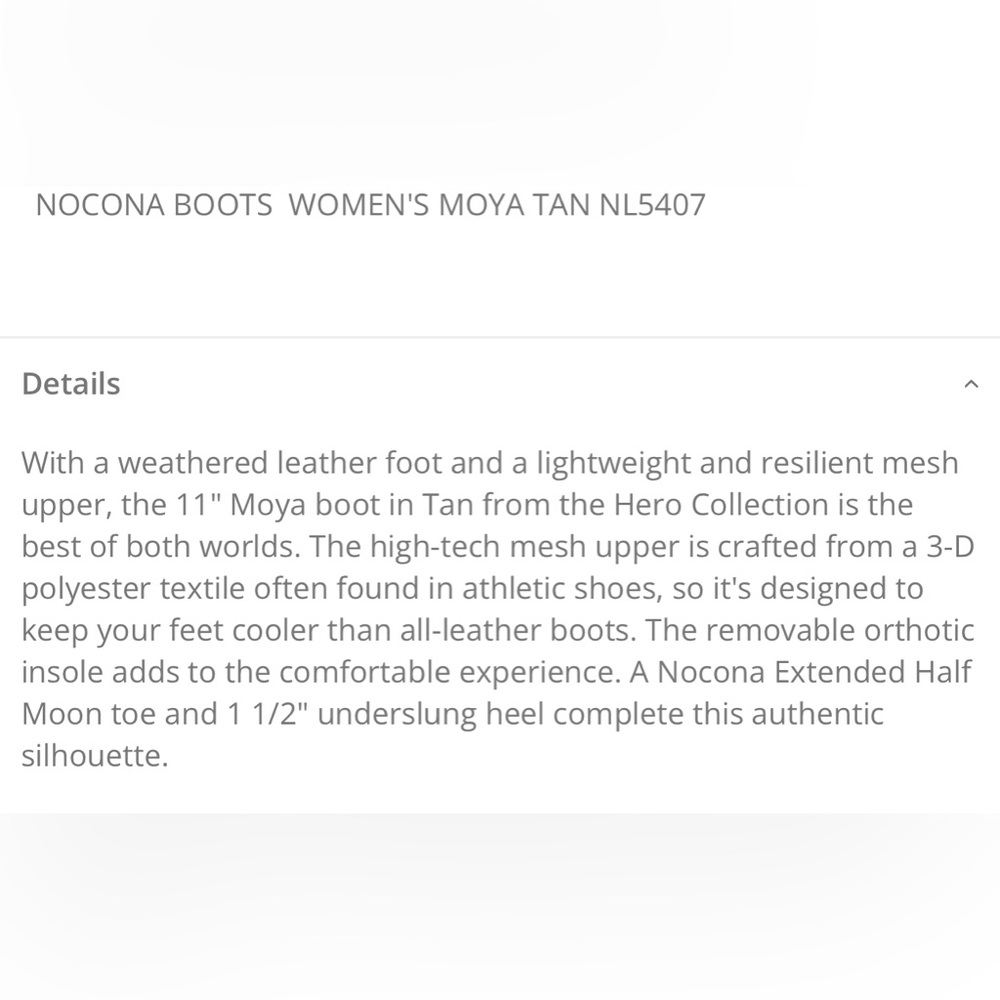 Nocona Leather Cowgirl Boots Tan Half Moon Toe 11” Tall Size 8.5 Women’s - Picture 2 of 9